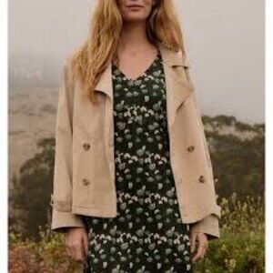 PACT Boulevard Brushed Twill Double Breasted Light Jacket Size XS NWT